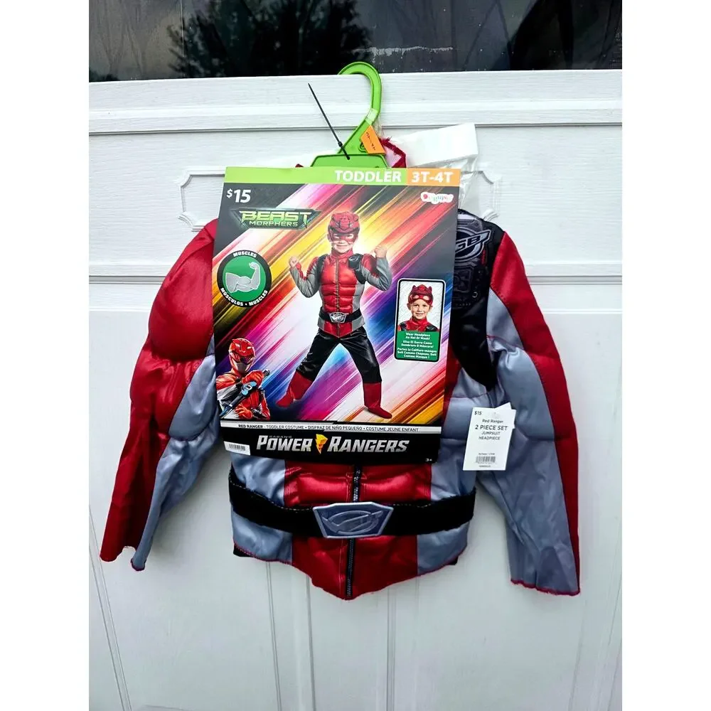 New Power Rangers Beast Morphers Muscle Halloween Costume Toddler Boy's Sz 3T/4T